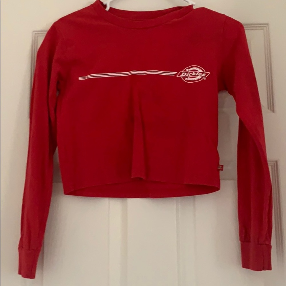 Tilly’s Dickies cropped red shirt